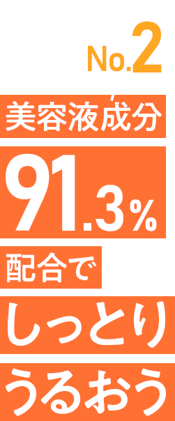 No.2 美容成分91.3%配合でしっとりうるおう